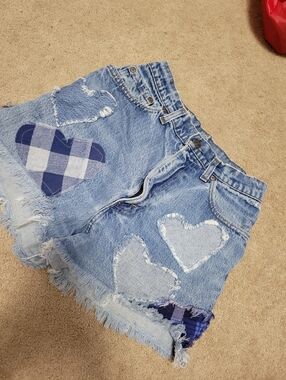 Heart Denim Shorts